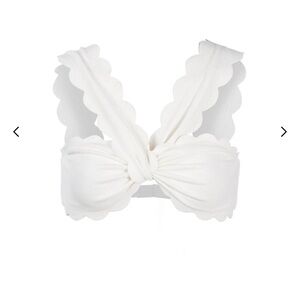 Marysia Swim White Scalloped Bikini Top